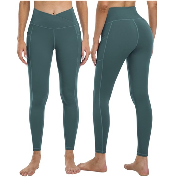 Young Charm, 4 Pack Yoga Pants/Leggings with Pockets, High Waist, Size XL - Picture 2 of 13